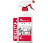 Nordicare Stainless Steel Cleaner and Polish Spray - Steel Cleanser for Fridges Stove Oven Sink - Removes Fingerprints, Water Marks, Residue And Grease From Appliances - Made in Denmark (500ml)