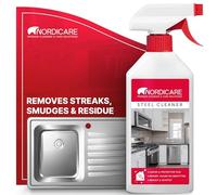 Nordicare Stainless Steel Cleaner and Polish Spray - Steel Cleanser for Fridges Stove Oven Sink - Removes Fingerprints, Water Marks, Residue And Grease From Appliances - Made in Denmark (500ml)