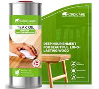 Nordicare Teak Oil (1L) - Wood Oil for the Entire Indoor Area - Revives the Original Color of Wood - Premium Care with Stain Protection - Natural Silk Matt Finish-Made in Denmark