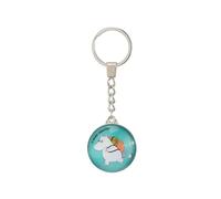 Nordicbuddies Keychain - Moomin Moomintroll Adventure Keyring - Turquoise - Light Blue - Glass