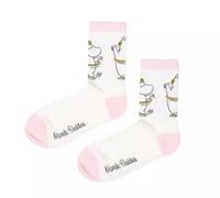 Nordicbuddies Snorkmaiden Dancing, Ladies Retro Socks, Pink/White, EU36-42
