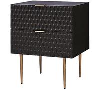 NordicLightLuxuryNightstandWood,SimpleBedsideTablePaintedPanelWith2Drawers,MetalFashionBedroomBedsideCabinetChestOfDrawersStorageLocker(Size:50X40X60CM,Color:Nightstand needed