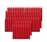 NORDICO Candlelights 100 pcs Bulk Red Candles for Christmas Tree - Angel Chime Decorations - Christmas Pyramids Carousel - 4 inch X 1/2 inch Diameter - 1.5 Hour Burn Time.Unscented