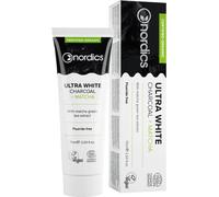 Nordics Teeth Whitening Toothpaste Activated Charcoal and Matcha, 100% Natural Fluoride Free, Vegan Cruelty-Free 75ml