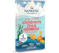 Nordic's Zero Sugar Children’s DHA Gummy Chews, Tropical Punch - 30 Gummy Chews for Kids - 600 mg Total Omega-3s 30 Servings