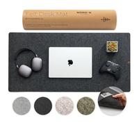 Nordik Felt Desk Mat - Large Felt Desk Pad - Charcoal 89 x 43 cm | Premium Desk Matt for Desktop, Full Desk Keyboard Mouse Pad, High Quality Felt and Non-Slip Rubber Liner for Home and Office