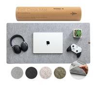 Nordik Large Felt Desk Mat - Marle - 89 x 43 cm - Full Desk Cover Keyboard and Mouse Mat - Protector Pad and Matt - Deskmat Blotter for Office
