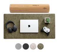 Nordik Large Felt Desk Mat - Timber Moss Green - 89 x 43 cm - Full Desk Cover Keyboard and Mouse Mat - Protector Pad and Matt - Deskmat Blotter for Office