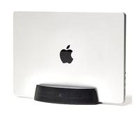 Nordik Vertical Laptop Stand (Black Colour) - Premium Holder for Home Office & Software Engineers - Space Saving Desk Dock for Mac & Laptop Users - Stable Non-Slip Wooden Stand