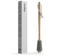 Nordiqo Extra Long Bottle Brush: 40 cm Bamboo Handle & Flexible Hygienic Silicone Head - Compatible with Sodastream (Not Crystal), Aarke Plastic Bottles, Vases, Tumblers | BPA Free Non-Scratch Cleaner