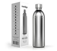 Nordiqo Premium Sparkling Water Maker Bottle 1.3L | XL Stainless Steel Replacement for Aarke Carbonator 3 & Smeg | Dishwasher Safe, No Expiry Date & Plastic Free