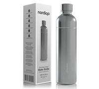 Nordiqo Premium Stainless Steel Bottle 1L / 1000 ml | Compatible with Aarke Carbonator 3, Sodastream (excluding Crystal + Jet models) and many others | Dishwasher Safe, No Expiration Date