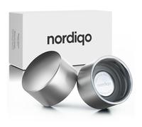 Nordiqo Premium Stainless Steel Bottle Lids 2-pack | Only compatible with SodaStream & Aarke plastic bottles | BPA-free | LFGB-certified | No Plastic