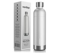 Nordiqo Premium Stainless Steel Carbonating Bottle 1L / 1000 ml | Compatible with Aarke Carbonator 3, Sodastream (Excl. models Crystal + Jet) and many others| Dishwasher Safe, No Expiration Date