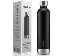 Nordiqo Stainless Steel Carbonating Bottle 1L | Compatible with Aarke Carbonator 3, SodaStream Duo & Plastic Bottles | Not for Crystal & Jet | No Expiry | Plastic-Free