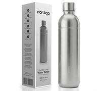 Nordiqo Stainless Steel Carbonating Bottle 1L | Compatible with Aarke Carbonator 3, SodaStream Duo & Plastic Bottles | Not for Crystal & Jet | No Expiry | Plastic-Free