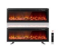 Nordivale 40"/102cm Electric Fireplace, Wall Mounted/Recessed/Freestanding Electric Fire with Remote & WIFI Function 12 LED Color, Overheat Protection, 2 Heat Settings 750W/1500W, Crystal & Log Set