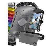 Nordlight Waterproof Dry Bag with Phone Pouch and Fanny Pack - (10L, Anthracite Frosted) Waterproof Dry Sack with Roll Top Closure | Swimming, Boating, Beach, Stand Up Paddling