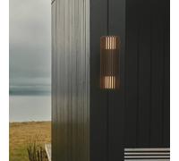 Nordlux Aludra Double Seaside aluminium brown 2-bulb outdoor wall lamp.
