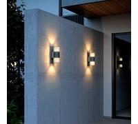 Nordlux Aludra Double Seaside outdoor wall light, aluminium, anthracite