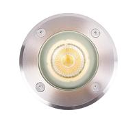 Nordlux Andor Round Outdoor Recessed Ground/Uplight Silver Silver, GU10 15W Mains Powered-Driveway,Porch, Patio, Garden, Balcony, Garage, or Frontdoor. IP67, Class 1 (Insulated)