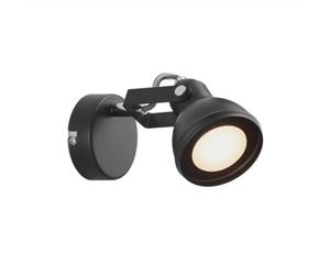 Nordlux Aslak Metal Wall Light Adjustable Head Black,plug In Or Mains
