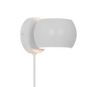 Nordlux Belir Indoor Wall Light/Wall Scones White Metal, G9 5W Plug in & Mains Hardwire -Bedroom, Living Room, Kitchen, Office, Bedside or Study. IP20, Class 2 (Double Insulated)