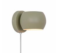 Nordlux Belir Metal Wall Light Adjustable Head Green,plug In Or Mains
