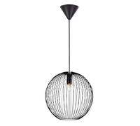 Nordlux Beroni 35 Indoor Pendant/Ceiling Light Black Metal, E27 60W with Adjustable Cable-Bedroom, Living Room, Kitchen, Office, Bedside or Study. IP20, Class 2 (Double Insulated)