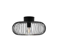 Nordlux Beroni Indoor Ceiling/Flush Mount Black Metal, E27 60 W Mains Powered-Bedroom, Living Room, Kitchen, Office, Bedside or Study. IP20, Class 2 (Double Insulated)