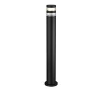 Nordlux Birk Outdoor Garden Post/Bollard Light Black Silver, E27 40W Mains Powered-Porch, Patio, Garden, Garage, or Entrance. IP44, Class 2 (Double Insulated).