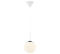 Nordlux Cafe 20 single dome ceiling pendant light (39563001, white opal glass, 20 cm, 60w max E27)