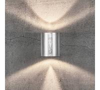 Nordlux Canto 2 LED outdoor wall light, 10 cm, galvanised