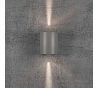 Nordlux Canto 2 LED outdoor wall light, grey, 10 cm, up/down, IP44