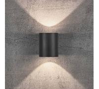 Nordlux Canto 2 Seaside LED outdoor wall light, black, aluminium, 10 cm
