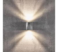 Nordlux Canto Kubi 2 LED outdoor wall lamp, 10 cm, galvanised
