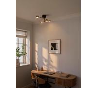 Nordlux Clyde Flex 4-Rail Indoor Spot Light/Down Light Black Metal, Intergrated LED Easy Mount -Bedroom, Living Room, Kitchen, Office, Bedside or Study. IP20, Class 2 (Double Insulated)