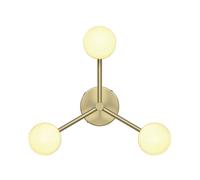 Nordlux Contina ceiling light, brass-coloured, Ø 48 cm, metal/glass