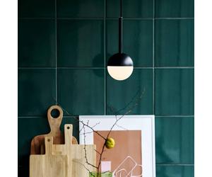 Nordlux Contina hanging light, glass, 1-bulb, black