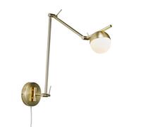 Nordlux Contina Indoor Living Dining Bedroom Metal Wall Light In Brass (Diam) 12.5Cm