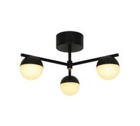Nordlux Contina Metal Ceiling Light Hand Blown Glass Black,mains
