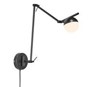 Nordlux Contina Metal Wall Light Black,plug In Or Mains
