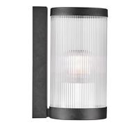 Nordlux 2218061003 Coupar Wall Light E27 Black Ribbed Glass Design