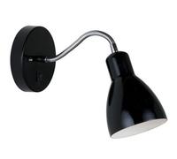 Nordlux Cyclone Indoor Wall Light Black Metal Sensor E14 Gooseneck - Plug In Or Mains Powered , Ip20