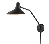Nordlux Darci Metal Wall Light Black,plug In Or Mains