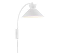 Nordlux Dial Indoor Wall Light White Metal E27 Retro - Bedroom, Bedside, Living Room Plug in or Mains Powered, IP20