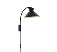Nordlux Dial Wall Light Black Metal Bedroom E27 Switch Plug in/Mains