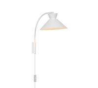 Nordlux Dial Wall Light White Metal Bedroom E27 Switch Plug in/Mains
