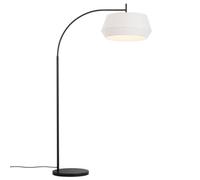 Nordlux Dicte floor lamp, hand-bound lampshade, white