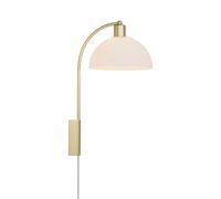 Nordlux Ellen Indoor Wall Light Brass Metal E14 Dome Shade - Bedroom, Bedside, Living Room Plug in or Mains Powered, IP20